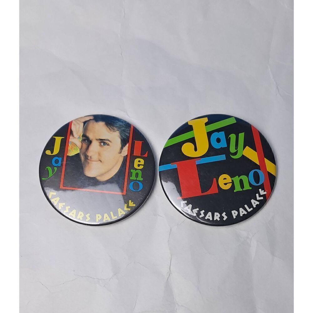 JAY LENO (photo) Vintage Caesars Palace / Las Vegas - 3" pin / Buttons